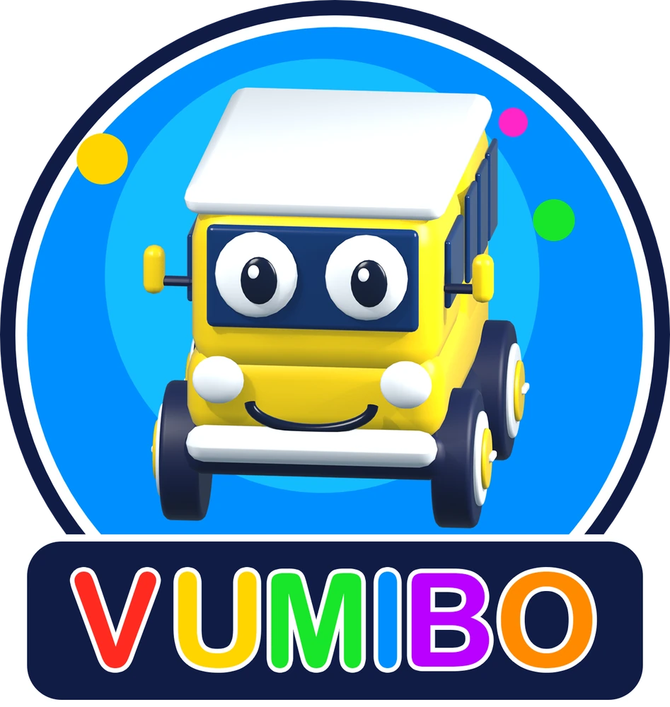 The original Vumibo yellow mascot and colourful logo